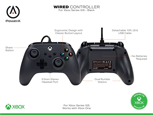 PowerA Controller cablato per Xbox Series X|S - Nero...