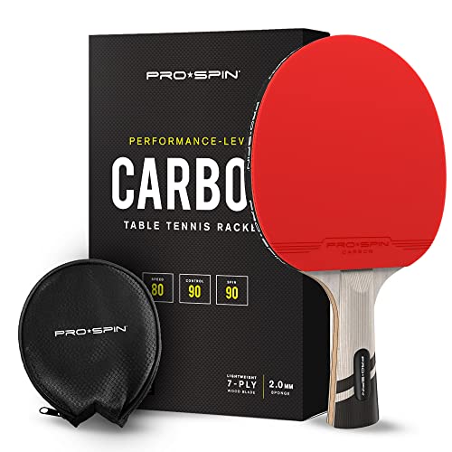 PRO-SPIN Racchetta Ping Pong in Fibra di Carbonio - 7 strati, Gomma...