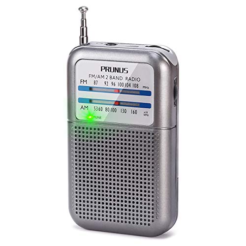 PRUNUS DEGEN-333 Mini Radio Portatile FM AM(MW),Radiolina Tascabile, Eccellente Ricezione, Manopola di Sintonizzazione con l’Indicatore di Segnale. Supporta Batterie Sostituibili (AAA)