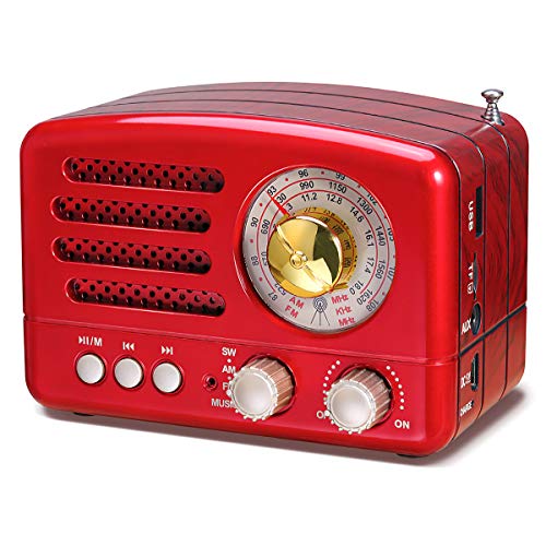PRUNUS J-160 Radio Portatile Vintage FM AM(MW) SW, Altoparlante Blu...