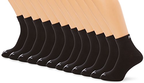 Puma, 12 paia di calzini unisex per sneaker, taglia35 – 49, per uomo e donna, fantasmini 200 - nero 43-46
