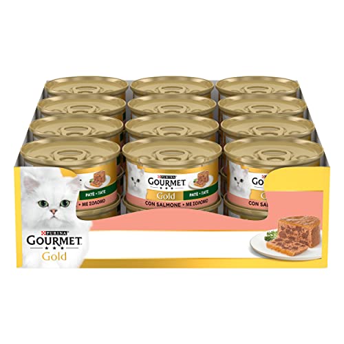 Purina Gourmet Gold Gatto Patè con Salmone, 24 Lattine da 85 g
