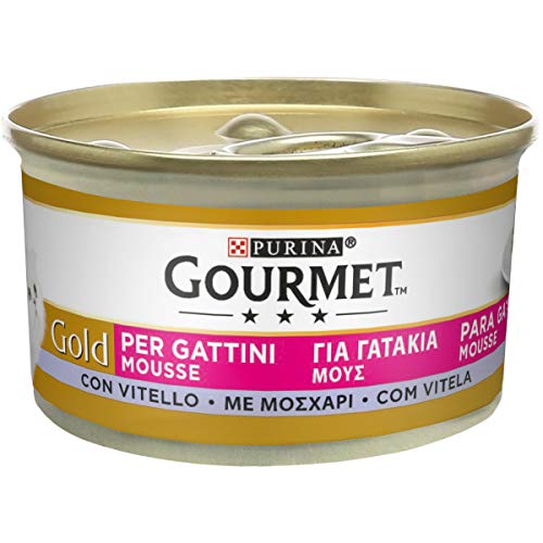Purina Gourmet Gold Mousse per Gattini con Vitello, 24 Lattine da 8...