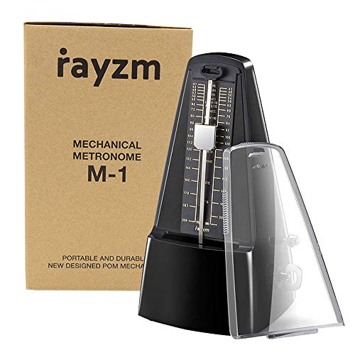 Rayzm Metronomo meccanico di alta precisione per tutti i tipi di strumenti musicali (pianoforte tamburo   violino chitarra   basso e strumenti a fiato), anello di clic e campanello acustico
