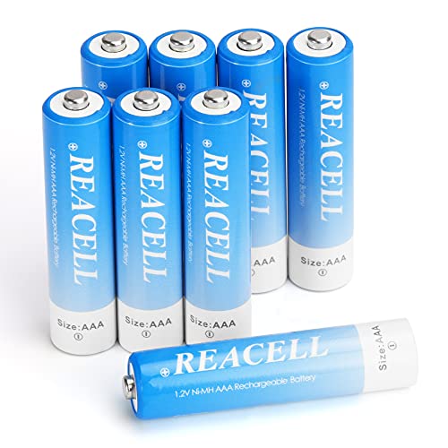 REACELL 1.2V Pile Ricaricabili AAA Ni-MH 1100mAh Batterie Ricaricabili AAA 1200 Cicli Bassa Autoscarica per Elettrodomestici, Confezione da 8 pezzi