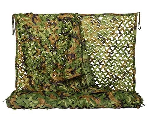 Rete Mimetica Reticolato da Camuffamento Woodland 1M x 2M Militare Camouflage Net per Caccia Decorazione Ombra Nascondersi Coperture
