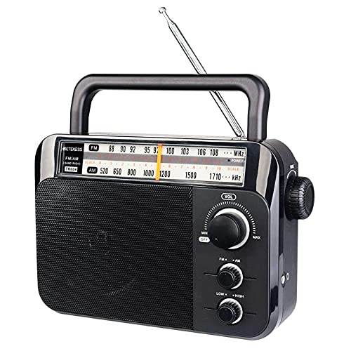 Retekess TR604 Radio Portatile FM AM Radio con Altoparlante Grande Supporto Batteria Alcalina o Alimentazione CA Facile da Usare per Anziani