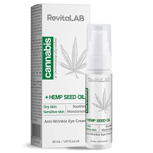 RevitaLAB Crema contorno occhi all estratto di cannabis con olio di semi di canapa 30 ml - Crema idratante antietà dermatologicamente testata per un aspetto levigato intorno agli occhi