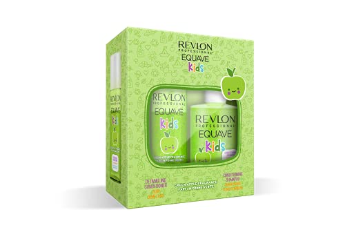 Revlon Professional Equave Kids Kit Shampoo e Balsamo Apple Mela Verde Shampoo Ipoallergenico e Detangling Conditioner, 300 ml Shampoo e 200 ml Balsamo, per Bambini