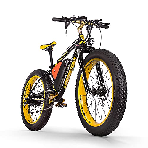 RICH BIT e-bike 26 pollici mountain bike uomo donna 48V 12.5Ah bici elettrica bici grassa (giallo)
