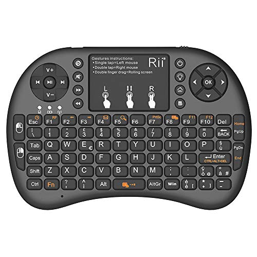 Rii Mini i8+ Wireless (layout ITALIANO) - Mini tastiera retroillumi...