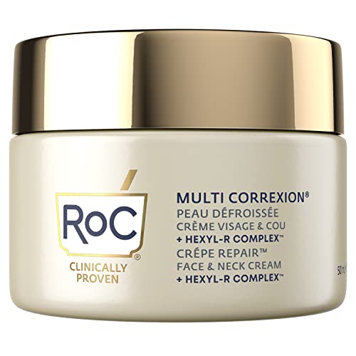 RoC Multi Correxion Crepe Repair Crema Idratante per Il Viso - Antirughe e Invecchiamento - Per la Pelle Crespa, Disidratata e Assottigliata - Con Complesso Hexyl-R - 50 ml