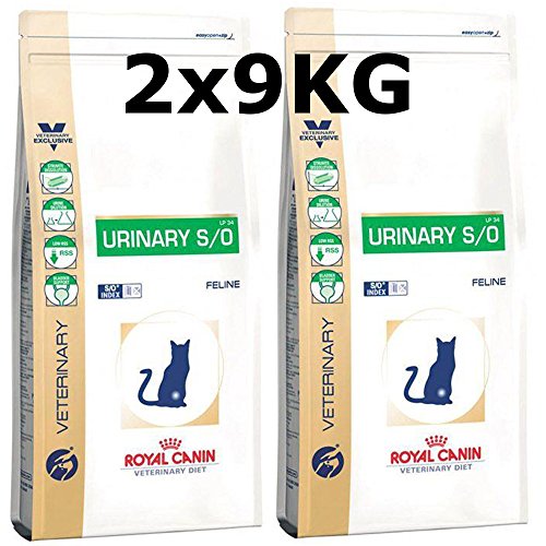 Royal Canin Urinary S O Cat LP 34 - Mangime secco per gatti, 2 x 9 kg = 18 kg