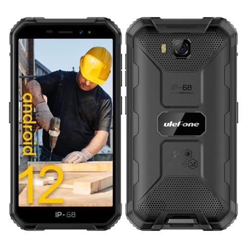 Rugged Smartphone Android 12 Ulefone Armor X6 Pro, Cellulari Resistente 4G Dual SIM 32GB ROM, Fotocamera 13MP, Display 5.0 Pollici, Telefono Indistruttibile IP68 69K, Batteria 4000mAh, NFC, OTG- Nero