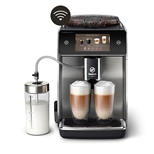 Saeco GranAroma Deluxe Macchina da Caffè Automatica - Wi-Fi Integrato, 18 Bevande, Display Touch Intuitivo, 6 Profili Utente, Macinacaffè in Ceramica (SM6685 00)