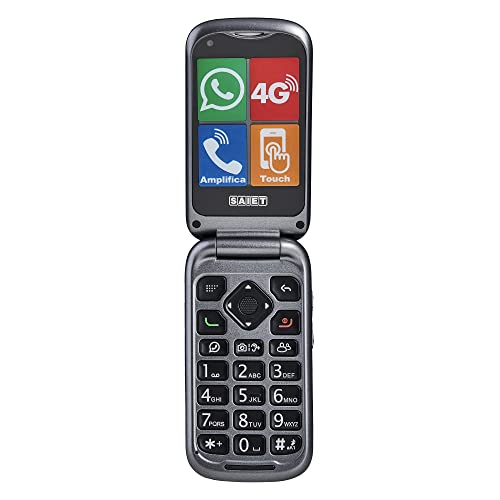 SAIET Link 4 Cellulare Smart Senior Per Anziani 4G Tasti Grandi E Lettere Grandi Con Whatsapp Tasto SOS Android 8.1