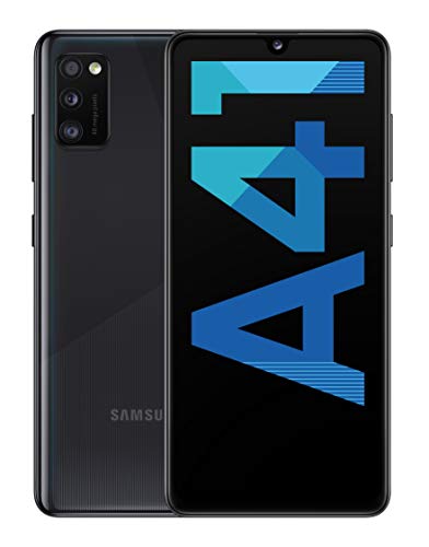 Samsung Galaxy A41 Smartphone, Display 6.1  Super AMOLED, 3 Fotocamere Posteriori, 64 GB Espandibili, RAM 4 GB, Batteria 3500 mAh, 4G, Dual Sim, Android 10, Nero