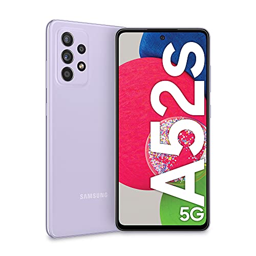 Samsung Galaxy A52s 5G Smartphone, Display Infinity-O FHD+ da 6,5 pollici, 6GB RAM e 128GB di memoria interna espandibile, Batteria 4.500 mAh e Ricarica Ultra-Rapida Violet [Versione Italiana]