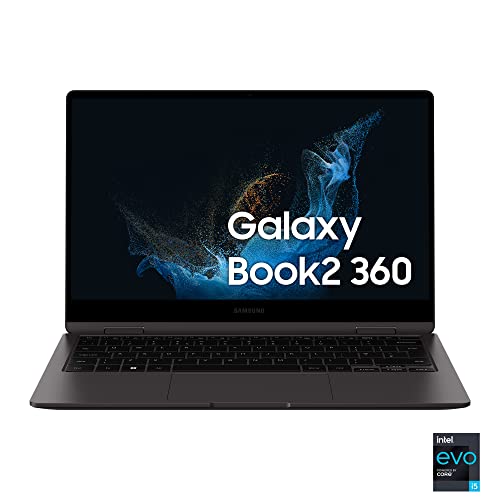 Samsung Galaxy Book2 360 Laptop, Processore Intel Core i5 di dodicesima generazione, 13.3 Pollici, Windows 11 Home, 8GB RAM, SSD 512GB, Colore Graphite