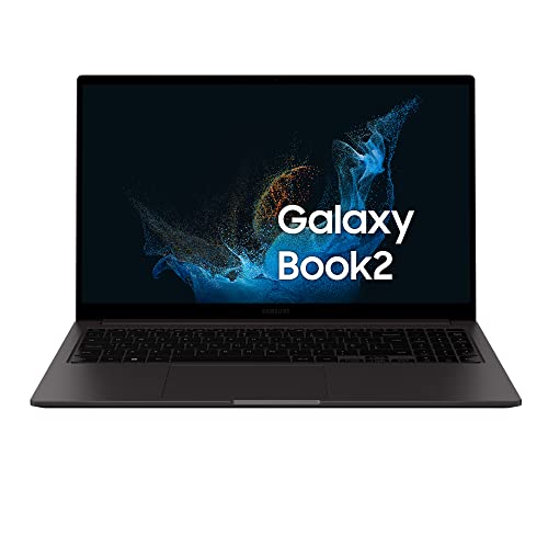 Samsung Galaxy Book2 Laptop, Ultrafino, 15.6  FHD LED, Intel Core i3 di dodicesima generazione, Intel Iris Xe, RAM 8GB LPDDR4x, 256GB NVMe SSD, Windows 11 Home, Graphite