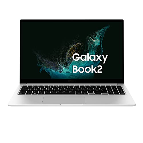 Samsung Galaxy Book2 Laptop, Ultrafino, 15.6  FHD LED, Intel Core i3 di dodicesima generazione, Intel Iris Xe, RAM 8GB LPDDR4x, 256GB NVMe SSD, Windows 11 Home, Silver