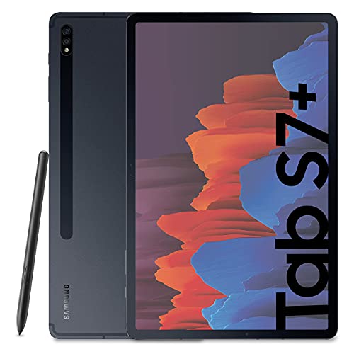 Samsung Galaxy Tab S7+ Tablet S Pen, Snapdragon 865 Plus, Display 12.4 , 128GB Espandibili a 1TB, RAM 6GB, WiFi, Android 11, Mystic Black (Ricondizionato)