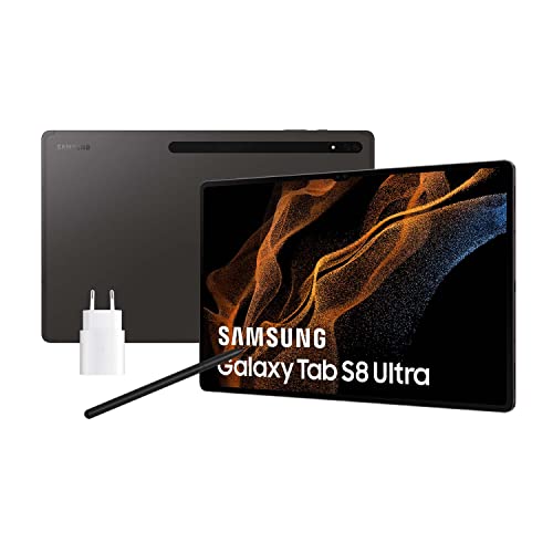 Samsung Galaxy Tab S8 Ultra con caricatore - Tablet Android da 14,6 pollici, 128 GB, WiFi, nero (versione spagnola)