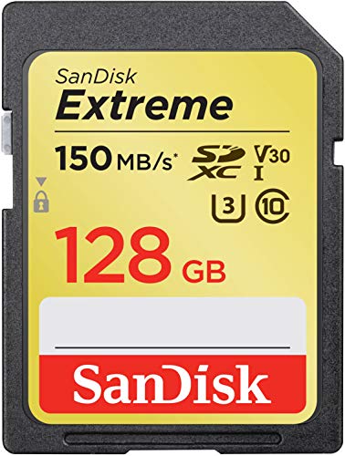 SanDisk Extreme Scheda di Memoria, SDXC da 128 GB fino a 150 MB sec...
