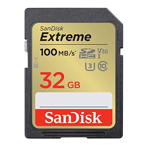 SanDisk Scheda SDHC Extreme da 32 GB + RescuePRO Deluxe, fino a 100 MB s, UHS-I, Classe 10, U3, V30