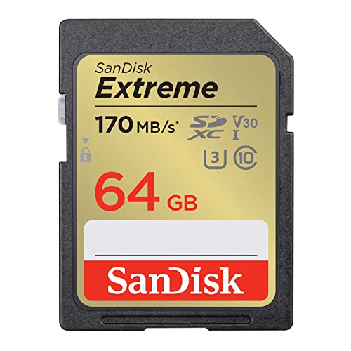SanDisk Scheda SDXC Extreme da 64 GB + RescuePRO Deluxe, fino a 170 MB s, UHS-I, Classe 10, U3, V30