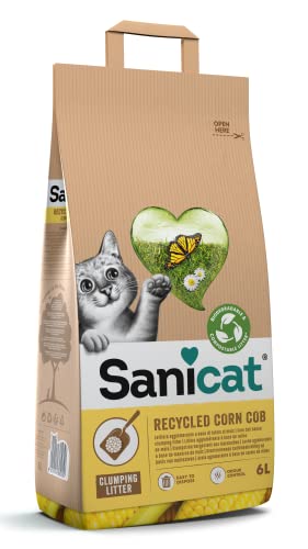 SANICAT Corn COB Lettiera per Gatti Agglomerante e Vegetale - 6L...