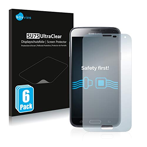 savvies 6-Pezzi Pellicola Protettiva Compatibile con Samsung Galaxy S5 Protezione Schermo Trasparente