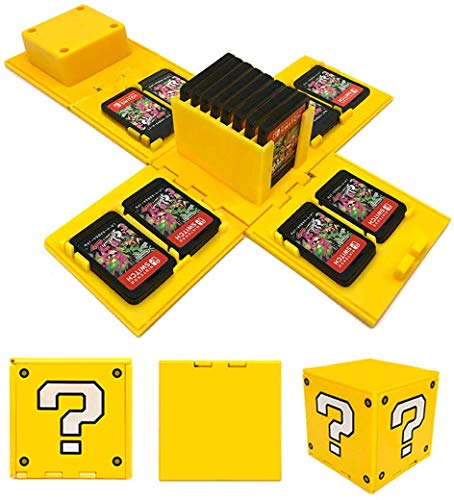Scatola protettiva per Memory Card Custodia per Nintendo Switch - Contiene fino a 16 Giochi Sistema di Conservazione Protettivo Organizzatore Card Giochi Involucro Rigido (Giallo?)