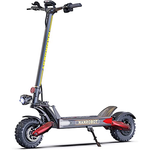 Scooter elettrico NANROBOT LS7+, scooter elettrico pieghevole per adulti, doppio sistema frenante, pneumatici fuoristrada da 11 pollici, può sopportare 150 kg