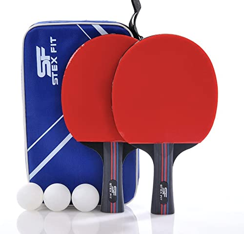 Set Racchette Ping Pong Professionale STEXFIT, 2 Racchette Con Bors...
