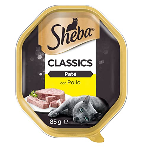 Sheba Paté Classics, Cibo per Gatto con Pollo - 22 Vaschette da 85 g, Totale: 1870 g