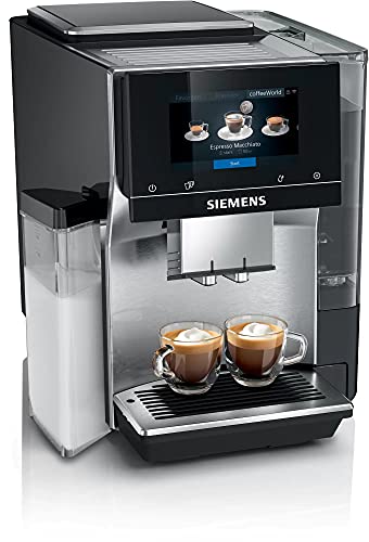 Siemens Macchina da caffè EQ.700 integrale TQ707D03, controllo app, display full touch intuitivo, fino a 30 individ. Creazioni di caffè preferite, pulizia automatica a vapore, 1500 W, nero