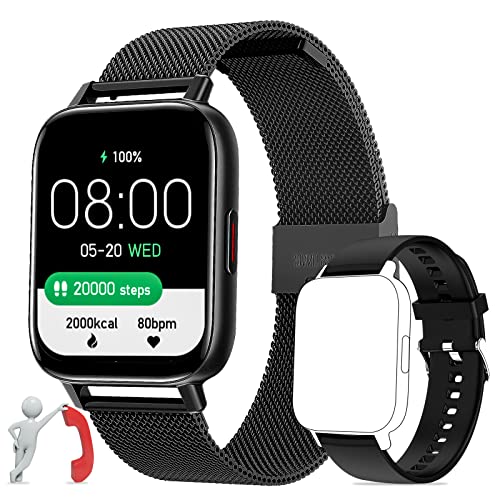 SmartWatch Uomo 1,7   Chiamata Bluetooth e Risposta Vivavoce Notifiche Messaggi Smart Watch con Cardiofrequenzimetro Sonno Contapassi Impermeabil Sport Orologio Fitness Tracker per Android iOS