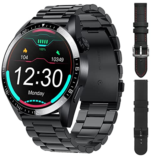 Smartwatch Uomo, Orologio fitness da uomo con chiamate Orologio sportivo da uomo con schermo 1,32   HD Touchscreen, promemoria dei messaggi, cardiofrequenzimetro, monitor del sonno,per Android e iOS.