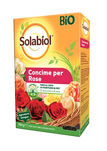 Solabiol Concime Granulare Biologico per Rose con Tecnologia Natural Booster per favorire lo sviluppo dell apparato radicale e dei fiori, 750g
