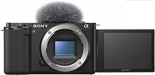 Sony Alpha ZV-E10 | Fotocamera Vlog con obiettivo intercambiabile mirrorless APS-C (schermo girevole per vlogging, video 4K, messa a fuoco automatica degli occhi in tempo reale) Nero