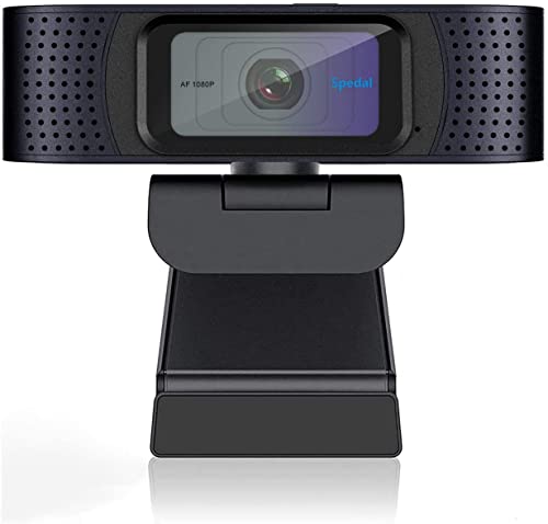 Spedal Webcam per PC con Microfono, HD 1080P Autofocus Live Streaming Camera Web, Webcam USB con Privacy Shutter per Zoom Youtube, Compatibile per Mac Windows [Fornire Software]