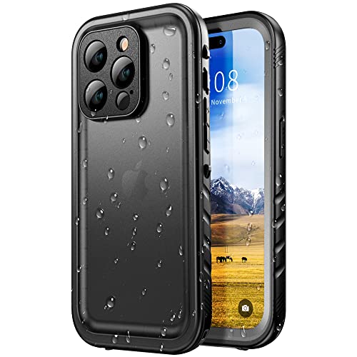 SPORTLINK Cover iPhone 14 Pro Impermeabile - 360 Gradi Full Body Armor Protettiva Case [IP68 Waterproof] [6FT Antiurto] Custodie Antipolvere Subacquea con Fotocamera Schermo Protezione (Nero)