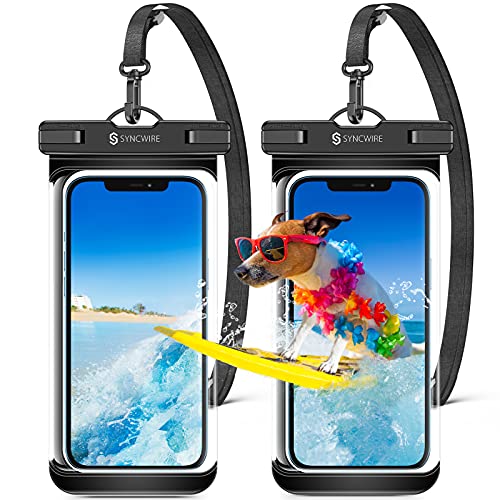 Syncwire Custodia impermeabile subacquea impermeabile – 7 pollici tasti laterali senza cuciture design impermeabile per iPhone 12 Pro Max SE 11 XS XR 8P 7 6 Samsung Huawei – 2 pezzi