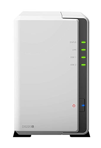 Synology Server dati NAS a 2 vani, DS220j, DiskStation, capacità: 4000 GB (4TB), tipo HDD, tipo: Best Choice