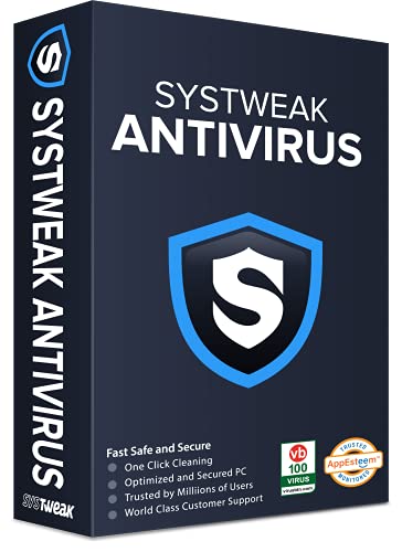 Systweak Antivirus - Software per Windows - 1 PC, 1 anno | Protezione in tempo reale, protezione da exploit e malware, protezione USB | Firewall e sicurezza Internet (Voucher senza CD)