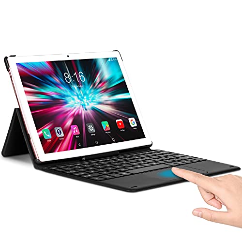 Tablet 10 Pollici 4G LTE -TOSCiDO T50 Android 10 FHD Tab da gioco,Octa Core,6GB+128GB(Espandibile 512GB),Doppio WiFi offerte (2.4G e 5G),Face ID,13MP+5MP,GPS,Con tastiera magnetica Bluetooth - D oro