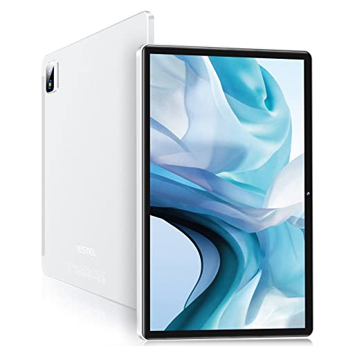 Tablet 10 Pollici YESTEL T10 Tablets Android 11, 4GB+64GB (TF 256GB), Octa-Core, Batteria 8000mAh, Fotocamera 13MP+5MP, 1920 * 1200 FHD+, Face ID Wi-Fi OTG Type-C, Argento Ghiaccio