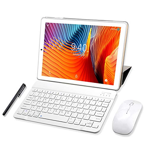 Tablet 10 Pollici YOTOPT, 64 GB Espandibili, 4 GB RAM Tablet PC 4G LTE Android 9.0 Certificato da Google GMS Tablet Pc con 3 Slot (Dual SIM + SD), GPS WIFI (Oro)