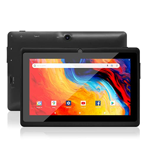 Tablet 7 Pollici - Haehne Android 10 Tablet PC, Quad-Core, RAM 2 GB, Memoria 32 GB, 1024 * 600 HD IPS, Batteria 2500mAh, Doppia Fotocamera WiFi Bluetooth, Nero